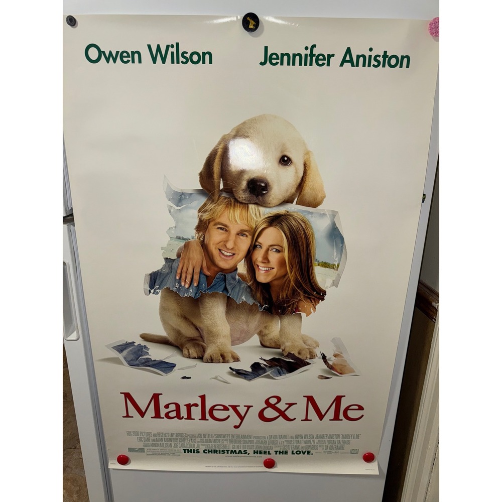 Marley & Me Movie Poster 2008 Owen Wilson Jennifer Aniston Double Sided Version
